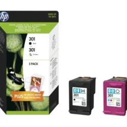 HP 301 Negro + Tricolor (Cyan, Magenta, Amarillo) - Cartucho Tinta