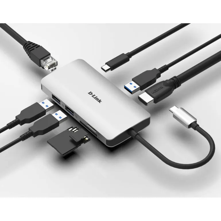 Hub D-Link DUB-M810 USB-C 3xUSB 3.0 1xThunderbolt 1xHDMI 1xRJ45