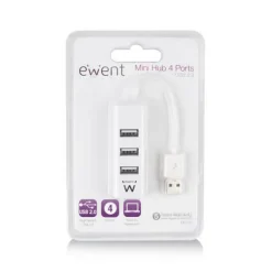 Hub Ewent Mini-Hub USB 2.0 a USB-A 4 Puertos