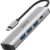 Hub iggual Tipo C 5 Puertos 3xUSB + RJ45 + Tipo C