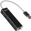 Hub iggual USB-A 3 Puertos USB 3.0 + RJ45 Gigabit