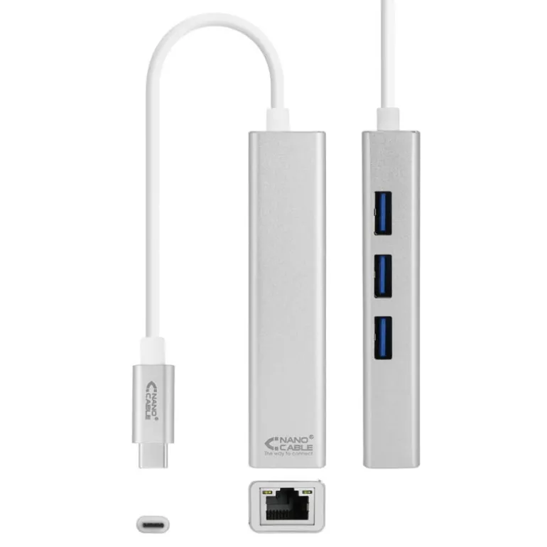 Hub Nano Cable 10.03.0404 USB 3.0 RJ45 a USB-C