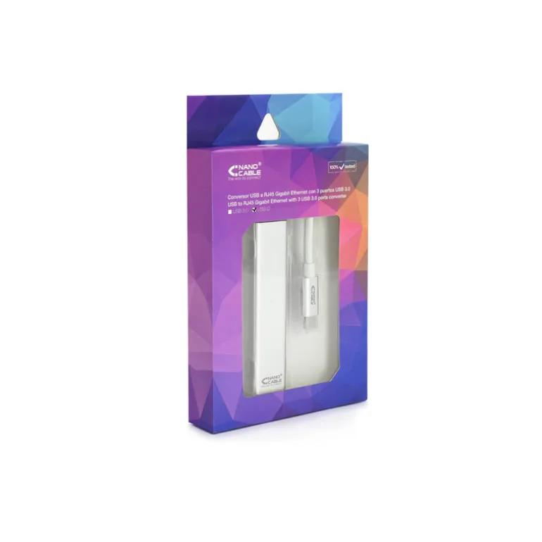 Hub Nano Cable 10.03.0404 USB 3.0 RJ45 a USB-C