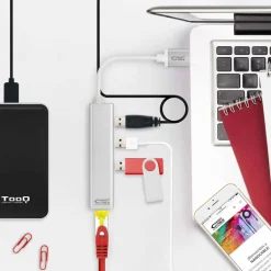 Hub Nano Cable 10.03.0403 USB 3.0 RJ45 a USB-A