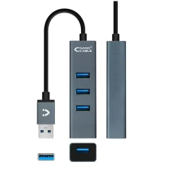 Hub Nanocable USB 3.0 4 En 1 Gris