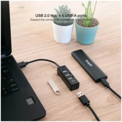 Hub Nanocable USB 2.0 4 En 1 Negro