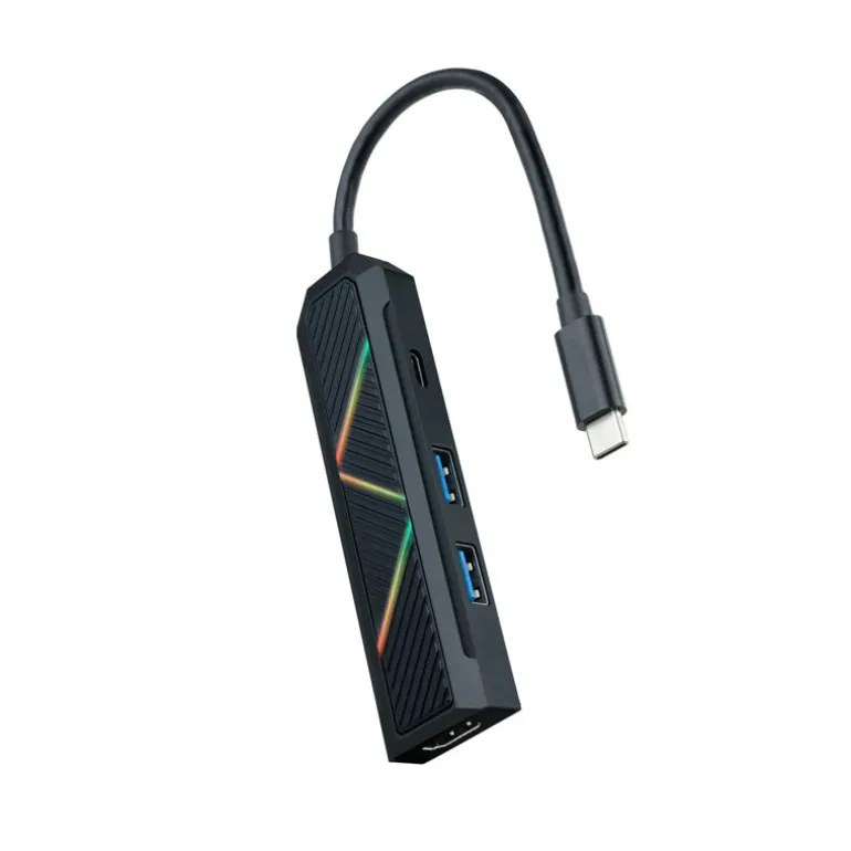 Hub Nanocable USB-C 4 En 1 Negro
