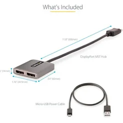 Hub Startech 2 Puertos DisplayPort 1.4 5K 60Hz