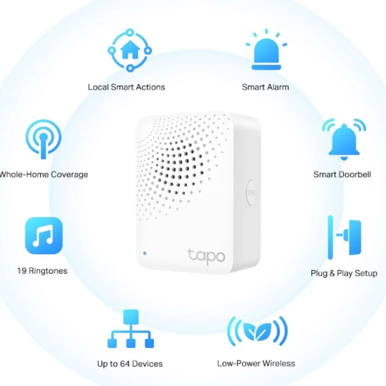 Hub TP-Link Tapo H100 Inteligente 2.4GHz Mini Con Alarma Integrada