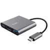 Hub Trust Dalyx 3 En 1 USB-C Plata