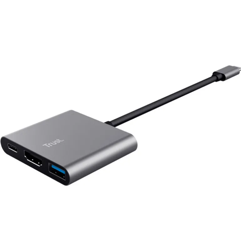 Hub Trust Dalyx 3 En 1 USB-C Plata