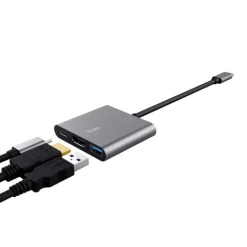 Hub Trust Dalyx 3 En 1 USB-C Plata