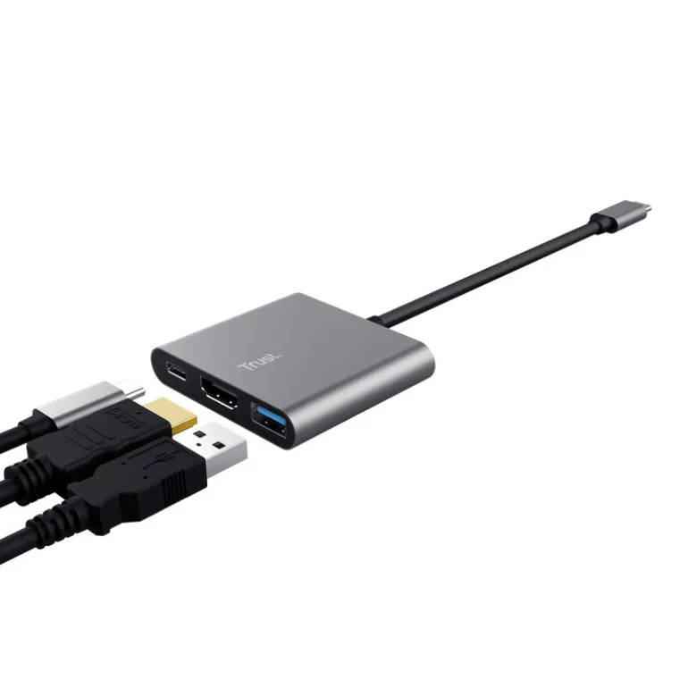 Hub Trust Dalyx 3 En 1 USB-C Plata