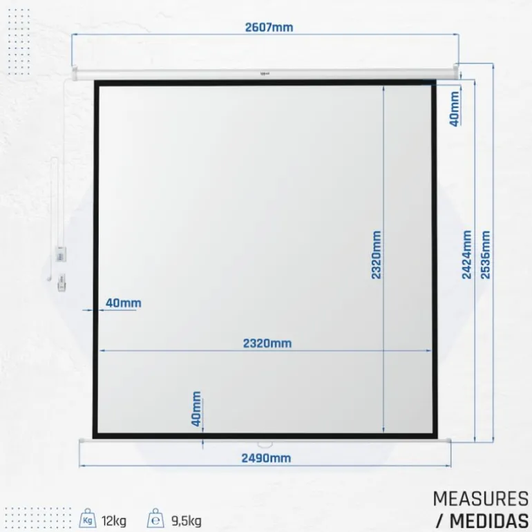 Iggual Mural Eléctrica 240x240cm - Pantalla
