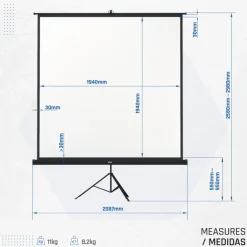 Iggual Mural 200x200 cm Tripode - Pantalla de Proyección