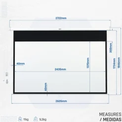 Iggual PSIPS243 Eléctrica Panorámica 243x137 cm Control Remoto - Pantalla de Proyección