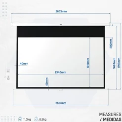 Iggual PSIPS234 Eléctrica Panorámica 234x131cm Control Remoto - Pantalla de Proyección