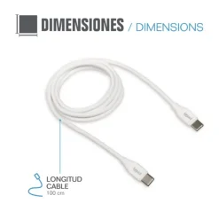 iggual USB-C/USB-C 100 cm Blanco Q3.0 3A -  Cable USB