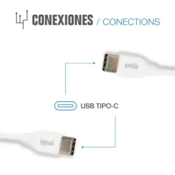 iggual USB-C/USB-C 100 cm Blanco Q3.0 3A - Cable USB