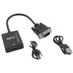 iggual VGA a HDMI + Audio + MicroUSB - Adaptador