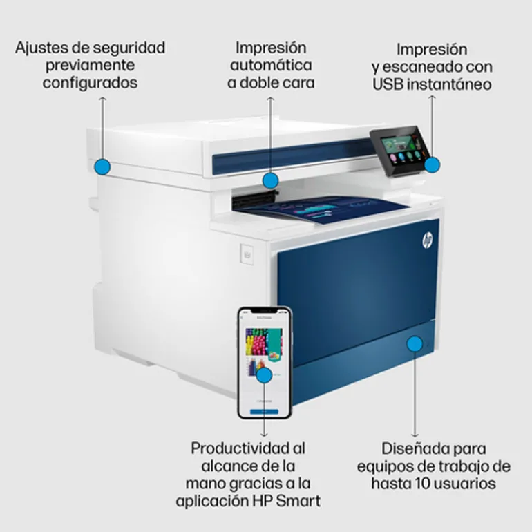 Impresora Multifunción HP Color LaserJet Pro 4302fdw A4 Wi-Fi