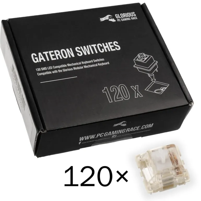Interruptores Teclado Glorious PC Gaming Race Gateron Clear Switches (120 Piezas)
