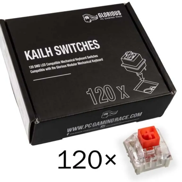 Interruptores Teclado Glorious PC Gaming Race Kailh Box Red Switches (120 Piezas)