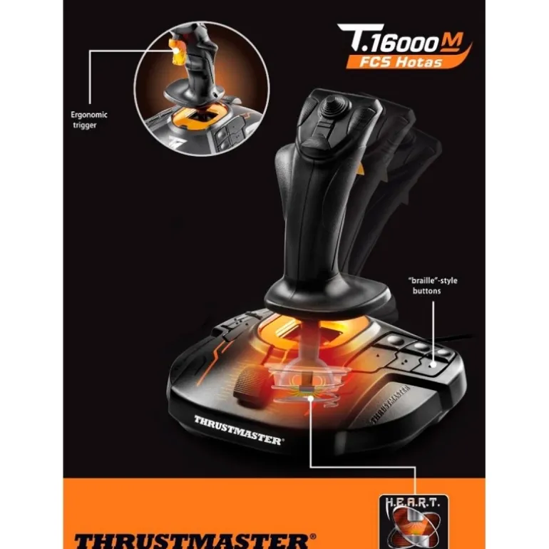 Joystick Thrustmaster T16000M FCS Hotas PC + Acelerador