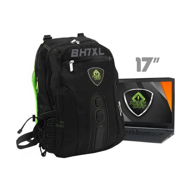 Keep Out BK7GXL 17'' Gaming Negro/Verde - Mochila