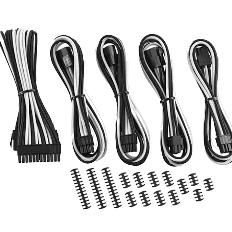 Kit Cables CableMod Classic ModMesh Serie 8+6 Negro Blanco
