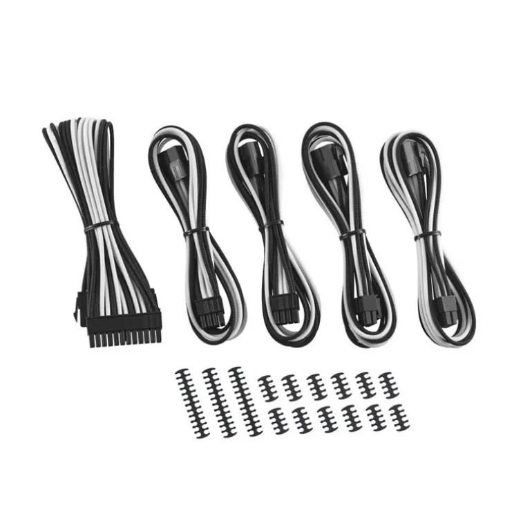 Kit Cables CableMod Classic ModMesh Serie 8+8 Negro Blanco