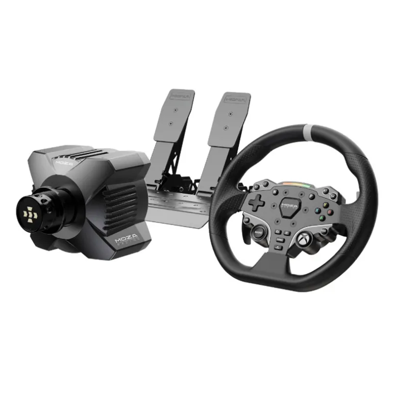 Kit Moza Racing R3 Base + Volante R5 + Pedales Para PC y Xbox Negro