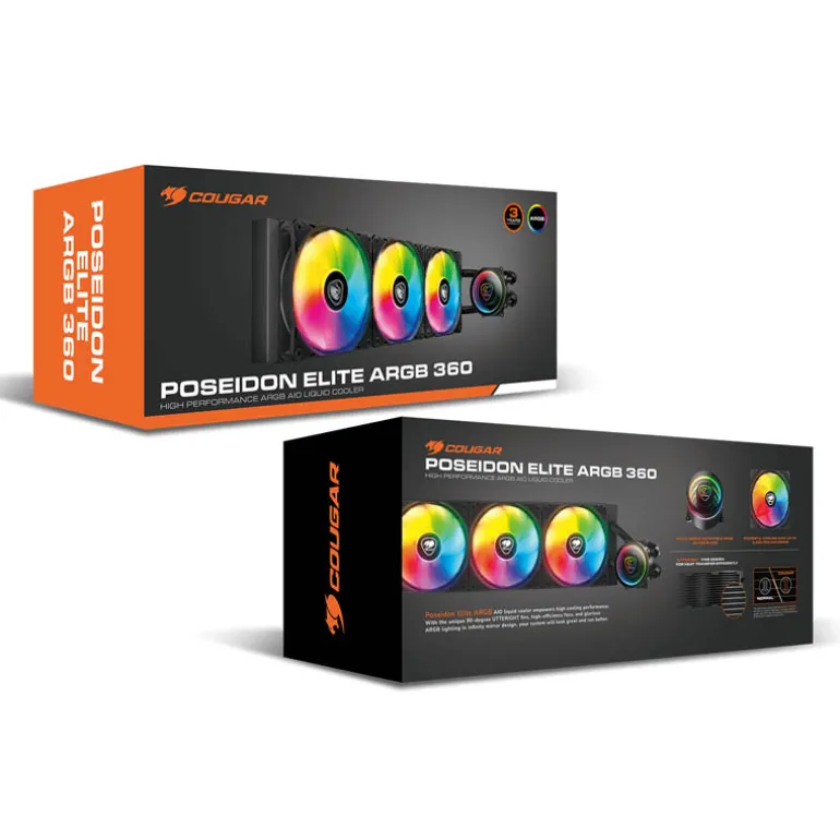 Kit Refrigeración Líquida Cougar Poseidon Elite ARGB 360 Negro