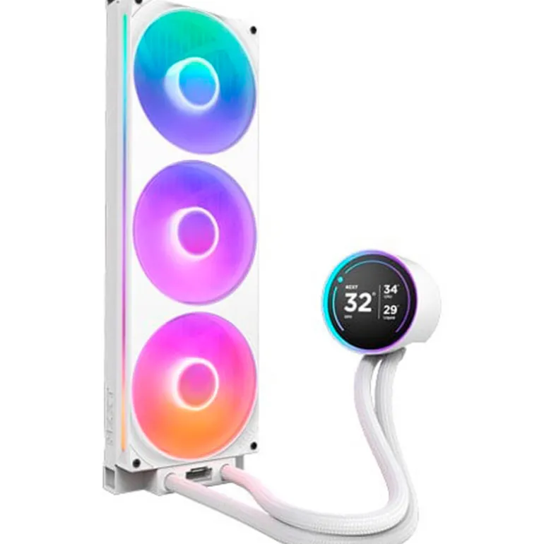 Kit Refrigeración Líquida NZXT Kraken Elite 420 RGB LCD Display Blanco