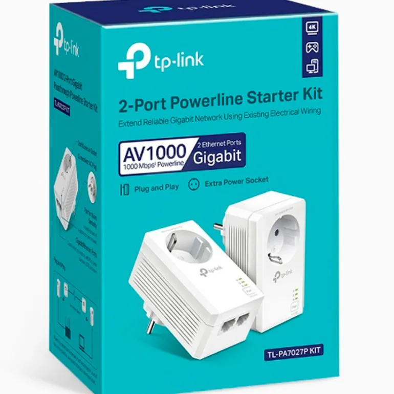 Kit TP-Link AV1000 Adaptadores 2 Puertos Gigabit Con Enchufe