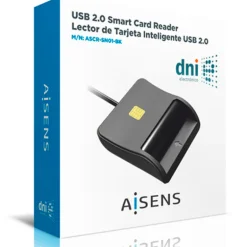 Lector de Tarjetas Aisens ASCR-SN01-BK Inteligente DNI USB 2.0 Negro