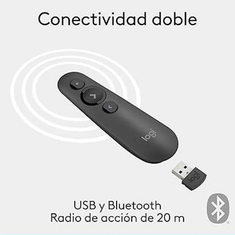 Mando a Distancia Logitech R500s Láser Para Presentaciones Bluetooth Grafito