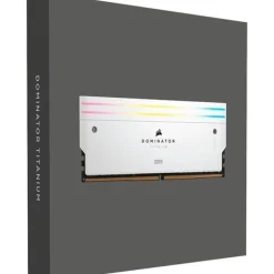 Memoria DDR5 Corsair Dominator Titanium RGB 96GB 2x48GB 6400MHz CL32 XMP Blanco