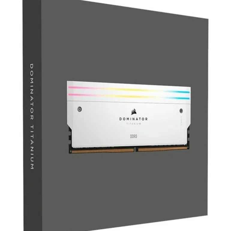 Memoria DDR5 Corsair Dominator Titanium RGB 96GB 2x48GB 6400MHz CL32 XMP Blanco