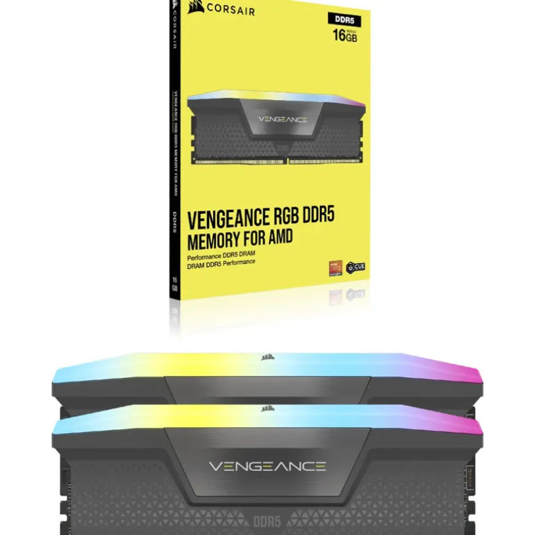 Memoria DDR5 Corsair Vengeance RGB 32GB 2x16GB 6000MHz CL28 EXPO-XMP Gris