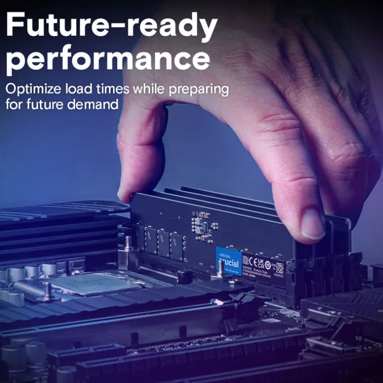 Memoria DDR5 Crucial Classic 16GB 1x16GB 5600MHz CL46 EXPO-XMP Negro Tray