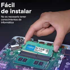 Memoria DDR4 Crucial 16GB 1x16GB 3200MHz CL22 SoDIMM Tray