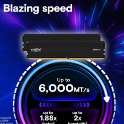 Memoria DDR5 Crucial Pro 48GB 1x48GB 5600MHz CL46 EXPO-XMP Negro