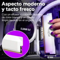 Memoria DDR5 Crucial Pro OC 32GB 2x16GB 6000MHz CL36 EXPO-XMP Blanco