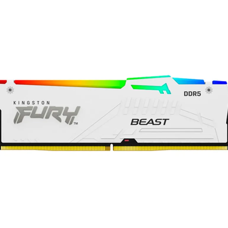 Memoria DDR5 Kingston Fury Beast RGB 32GB 2x16GB 6400MHz CL32 EXPO-XMP Blanco