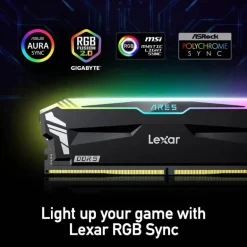 Memoria DDR5 Lexar Ares RGB 32GB 2x16GB 6800MHz CL34 Negro