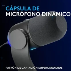 Micrófono Logitech Yeti GX RGB LightSync USB Negro