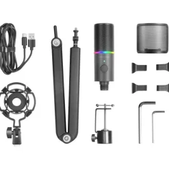 Micrófono Mars Gaming MMIC-XT ARGB Negro