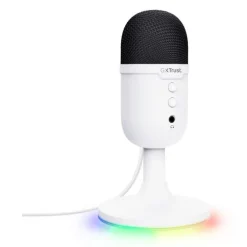 Micrófono Trust Yunix USB cardioide compacto RGB mute blanco