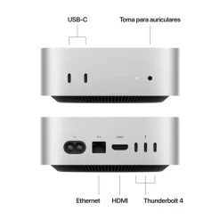 Mini PC Apple Mac Mini M4 16GB 512GB macOS Plata EE